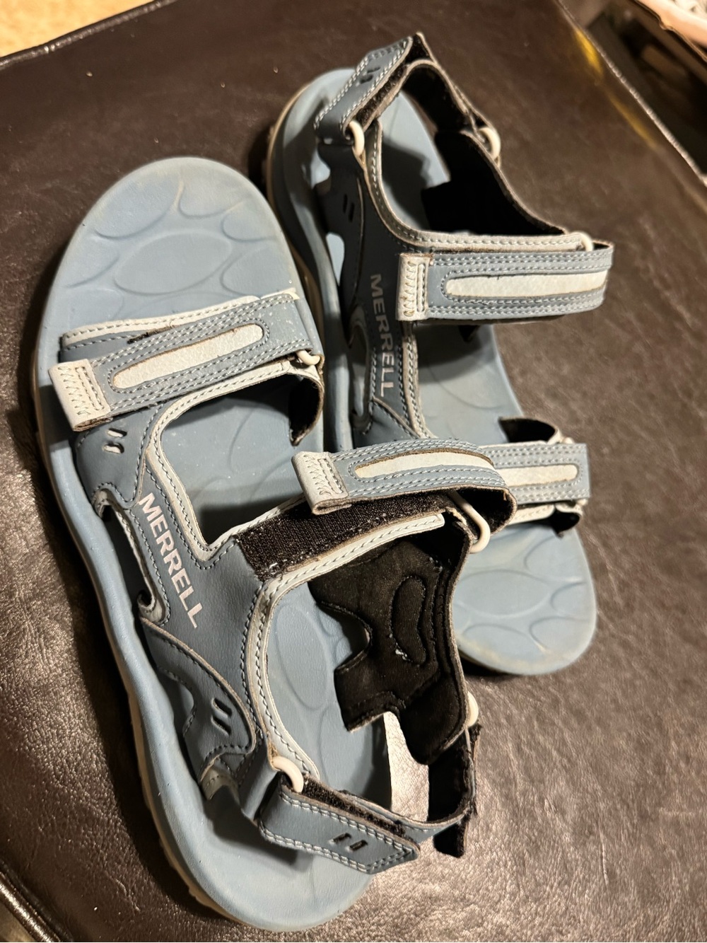 Merrell Light Blue and Black Adjustable Sport Sandals